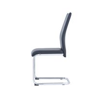 Black pu leather / chrome metal dining chair by Global additional picture 3