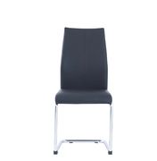 Black pu leather / chrome metal dining chair by Global additional picture 4