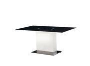 Futuristic black glass top dining table by Global additional picture 2