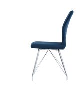 Futuristic blue velvet modern dining chair by Global additional picture 3