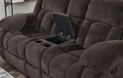 Brown fabric recliner sofa by Global additional picture 2