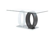 Rectangular glass top dining table double o base by Global additional picture 2
