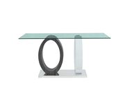 Double oval base / glass top bar table additional photo 2 of 6