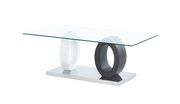 White / grey  dual oval base cocktail table by Global additional picture 2