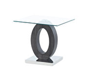 White / grey oval base end table by Global additional picture 2