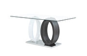 Rectangular glass top dining table / oval base by Global additional picture 2