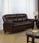 Coffee leatherette sofa in casual design by Global additional picture 4