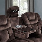 Night range chocolate microfiber recliner sofa by Global additional picture 3