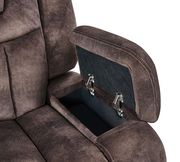 Night range chocolate microfiber recliner sofa additional photo 4 of 4