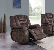 Night range chocolate microfiber recliner sofa by Global additional picture 5