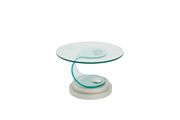 Clear bent glass oval coffee table by Global additional picture 3