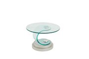 Clear bent glass oval coffee table by Global additional picture 4