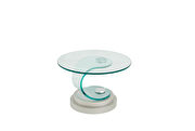 Clear bent glass round end / side table by Global additional picture 2