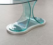 Curved glass base / glass top modern dining table by Global additional picture 4