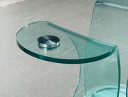 Curved glass base / glass top modern dining table by Global additional picture 5
