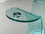 Curved glass base / glass top modern dining table by Global additional picture 3