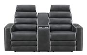 Espresso power reclining / adjustable headrest sofa by Global additional picture 5