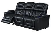 Black leather gel power recliner sofa by Global additional picture 2
