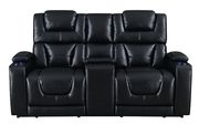 Black leather gel power recliner sofa by Global additional picture 12
