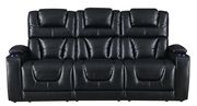 Black leather gel power recliner sofa by Global additional picture 3