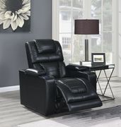Black leather gel power recliner sofa by Global additional picture 4