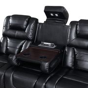 Black leather gel power recliner sofa by Global additional picture 6