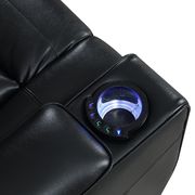 Black leather gel power recliner sofa by Global additional picture 8