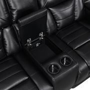 Black leather gel power recliner sofa by Global additional picture 9