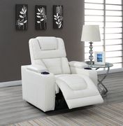 White leather gel power recliner sofa by Global additional picture 3