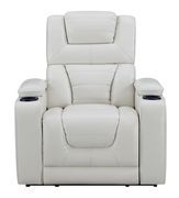 White leather gel power recliner sofa by Global additional picture 6
