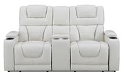 White leather gel power recliner sofa by Global additional picture 7