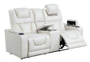 White leather gel power recliner sofa by Global additional picture 8