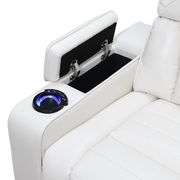 White leather gel power recliner sofa by Global additional picture 10