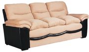 Beige/espresso fabric casual style comfy couch by Glory additional picture 2