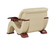 Cappuccino modern sofa w/ brown wood arms / legs by Global additional picture 4