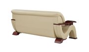 Cappuccino modern sofa w/ brown wood arms / legs by Global additional picture 5