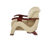 Cappuccino contemporary chair w/ wooden arms by Global additional picture 3