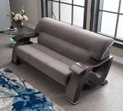 Contemporary grey velvet sofa w curved arms by Global additional picture 5