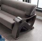 Contemporary grey velvet sofa w curved arms by Global additional picture 6
