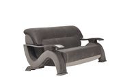 Contemporary grey velvet sofa w curved arms by Global additional picture 7