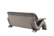 Contemporary grey velvet sofa w curved arms by Global additional picture 8