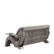 Contemporary grey velvet sofa w curved arms by Global additional picture 9