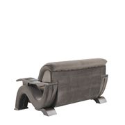 Gray velvet contemporary design loveseat by Global additional picture 2