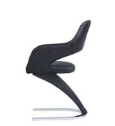 Elegant black velvet bar style dining chair by Global additional picture 3