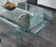 Full glass dining table w/ extensions by Global additional picture 3