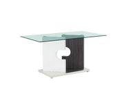 Lock style base glass top contemporary table by Global additional picture 2
