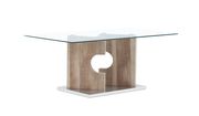 Light wood base / clear glass top coffee table by Global additional picture 2