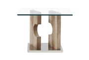 Light wood base / clear glass top coffee table by Global additional picture 3