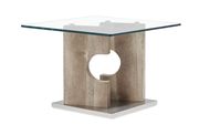 Light wood base / clear glass top coffee table by Global additional picture 4