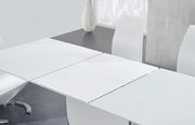 White glossy modern table w/ extension by Global additional picture 4